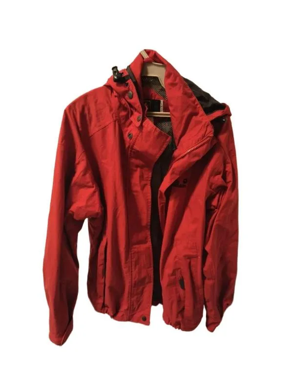 Geacă de ploaie Jack Wolfskin XS | Roșu, Cu glugă