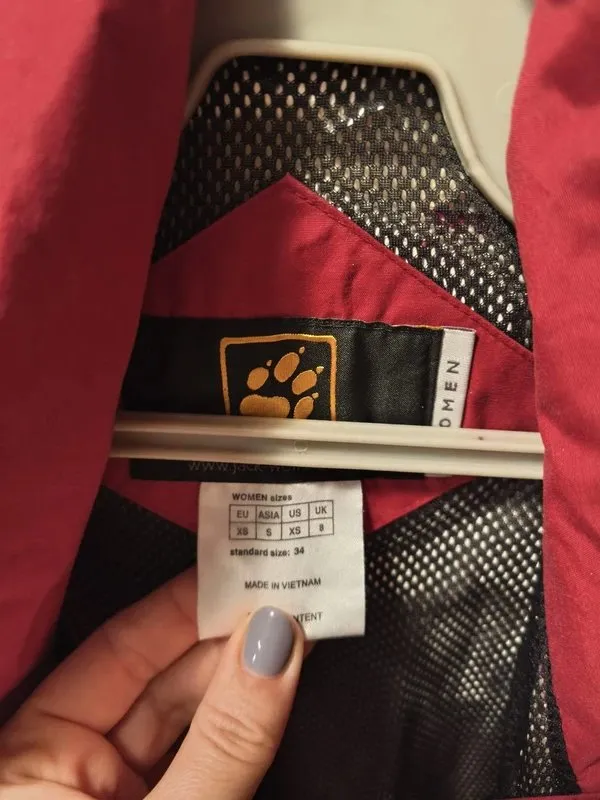 Geacă de ploaie Jack Wolfskin XS | Roșu, Cu glugă - Image 5