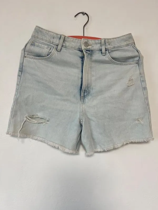Blugi H&M XS | Bleu, Scurți, Cu decupaje, Denim - Image 3