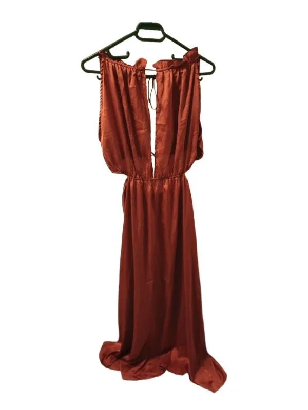 Rochie de seară S | Cărămiziu, Maxi, Cu umerii goi