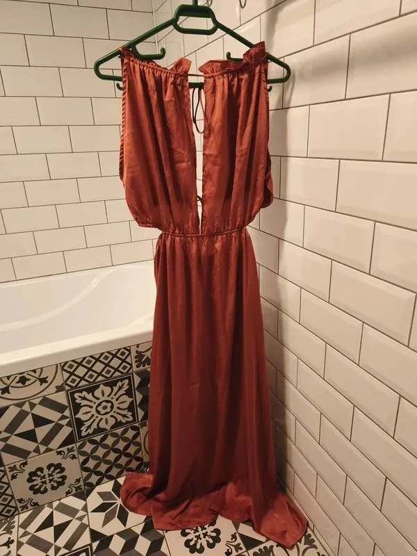 Rochie de seară S | Cărămiziu, Maxi, Cu umerii goi - Image 2