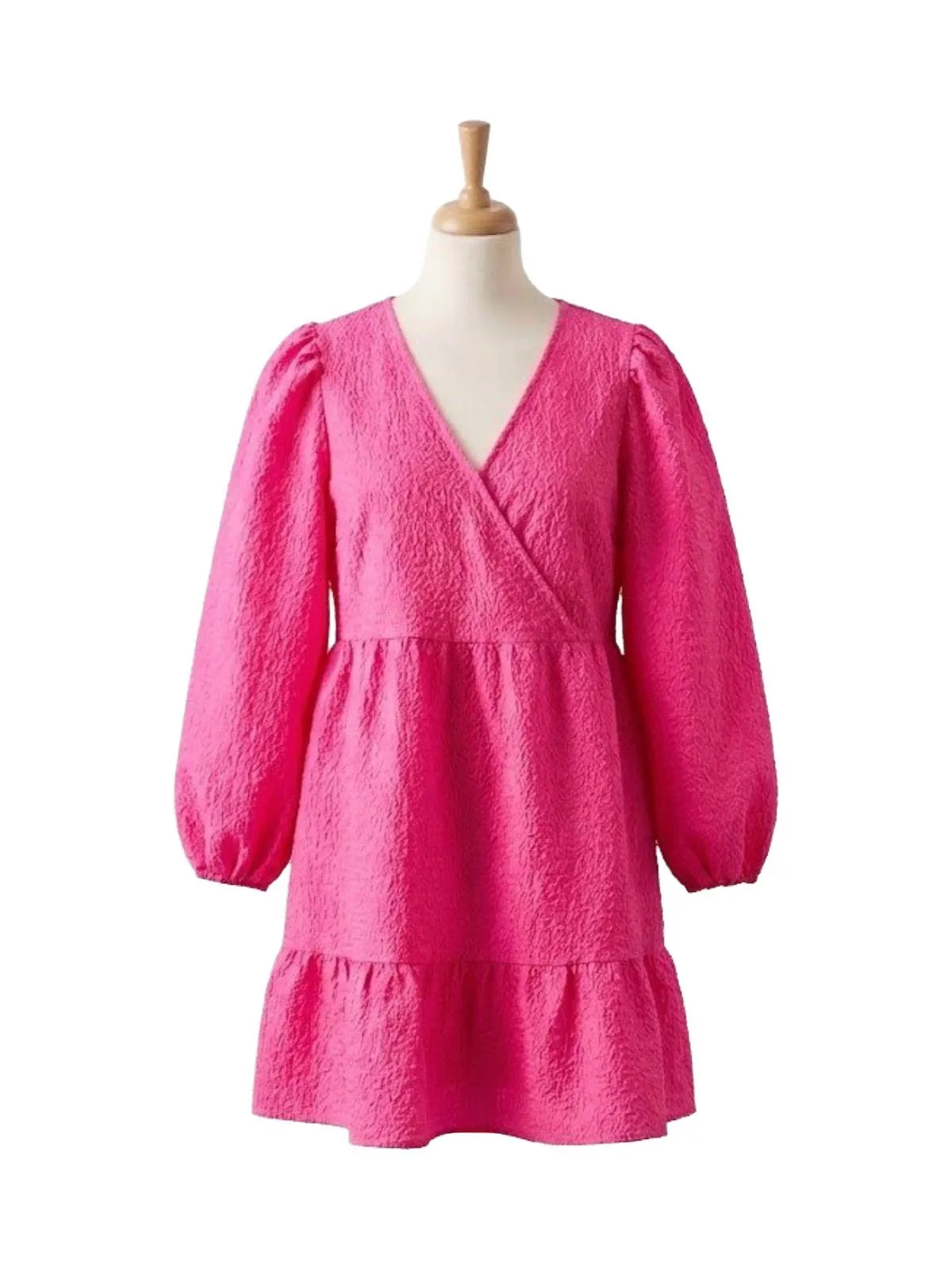 Rochie de seară Pieces M | Fuchsia, Mini, Mânecă lungă, Monocrom