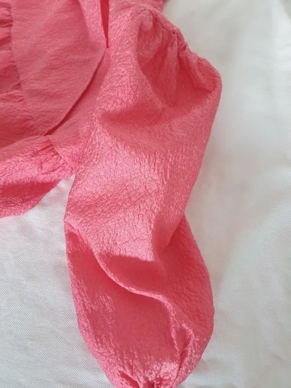 Rochie de seară Pieces M | Fuchsia, Mini, Mânecă lungă, Monocrom - Image 5