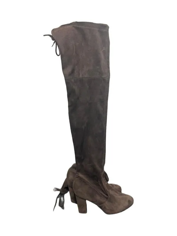 Cizme peste genunchi Kayla Shoes EU 37 | Argintiu, Piele ecologică