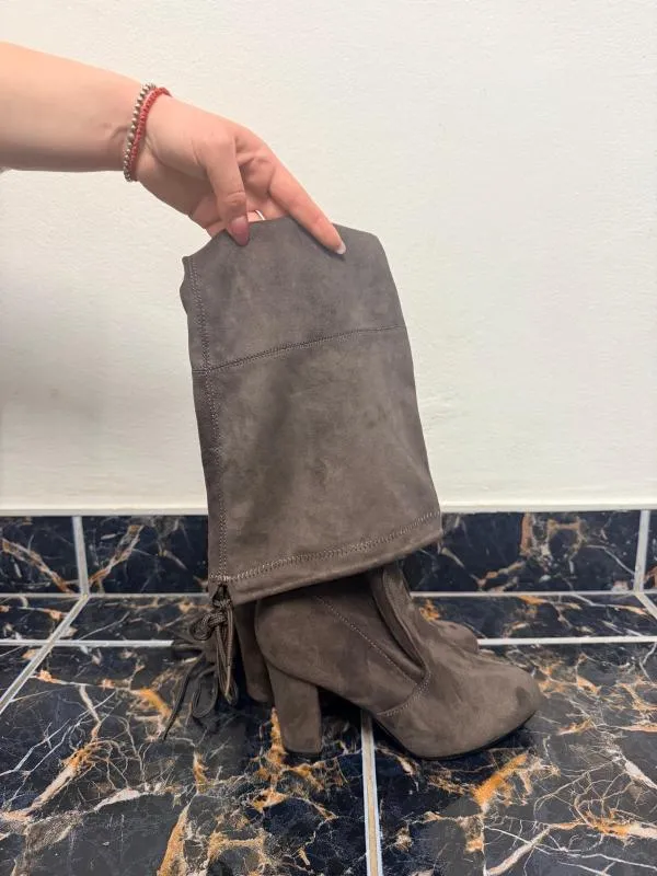 Cizme peste genunchi Kayla Shoes EU 37 | Argintiu, Piele ecologică - Image 2