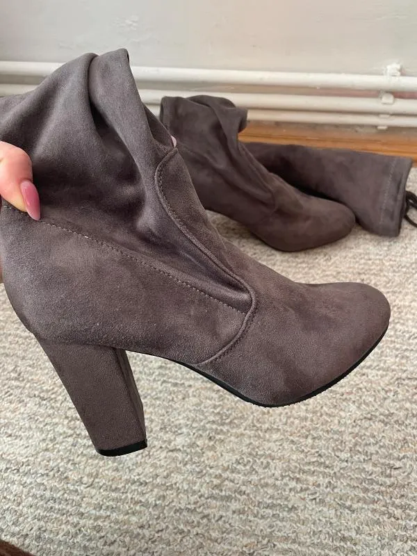 Cizme peste genunchi Kayla Shoes EU 37 | Argintiu, Piele ecologică - Image 5