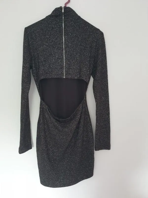 Rochie de seară Zara S | Negru, Mini, Mânecă lungă - Image 4