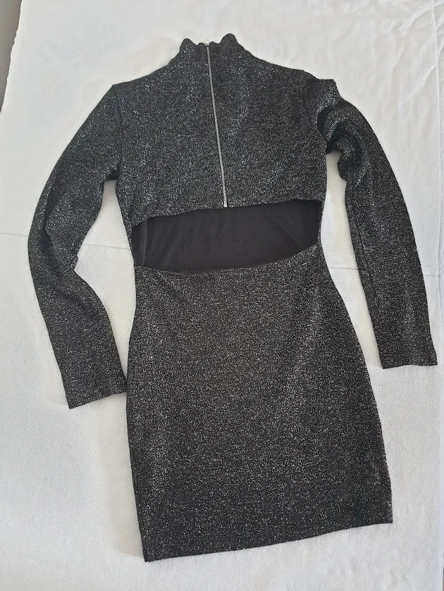 Rochie de seară Zara S | Negru, Mini, Mânecă lungă - Image 7