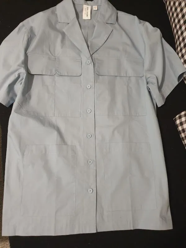 Rochie casual Collusion M | Bleu, Mini, Mânecă scurtă, Monocrom, Bumbac - Image 7