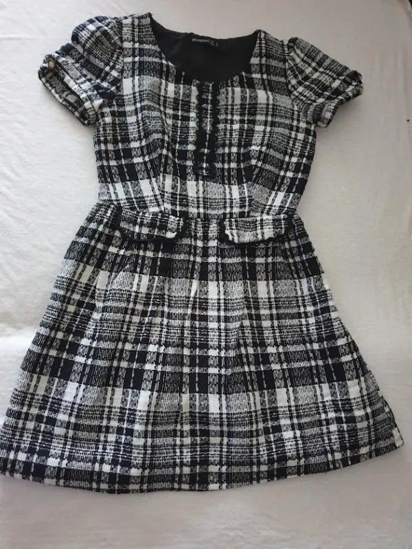 Rochie casual Atmosphere EU 38 | Negru, Mini, Mânecă scurtă, Carouri - Image 3
