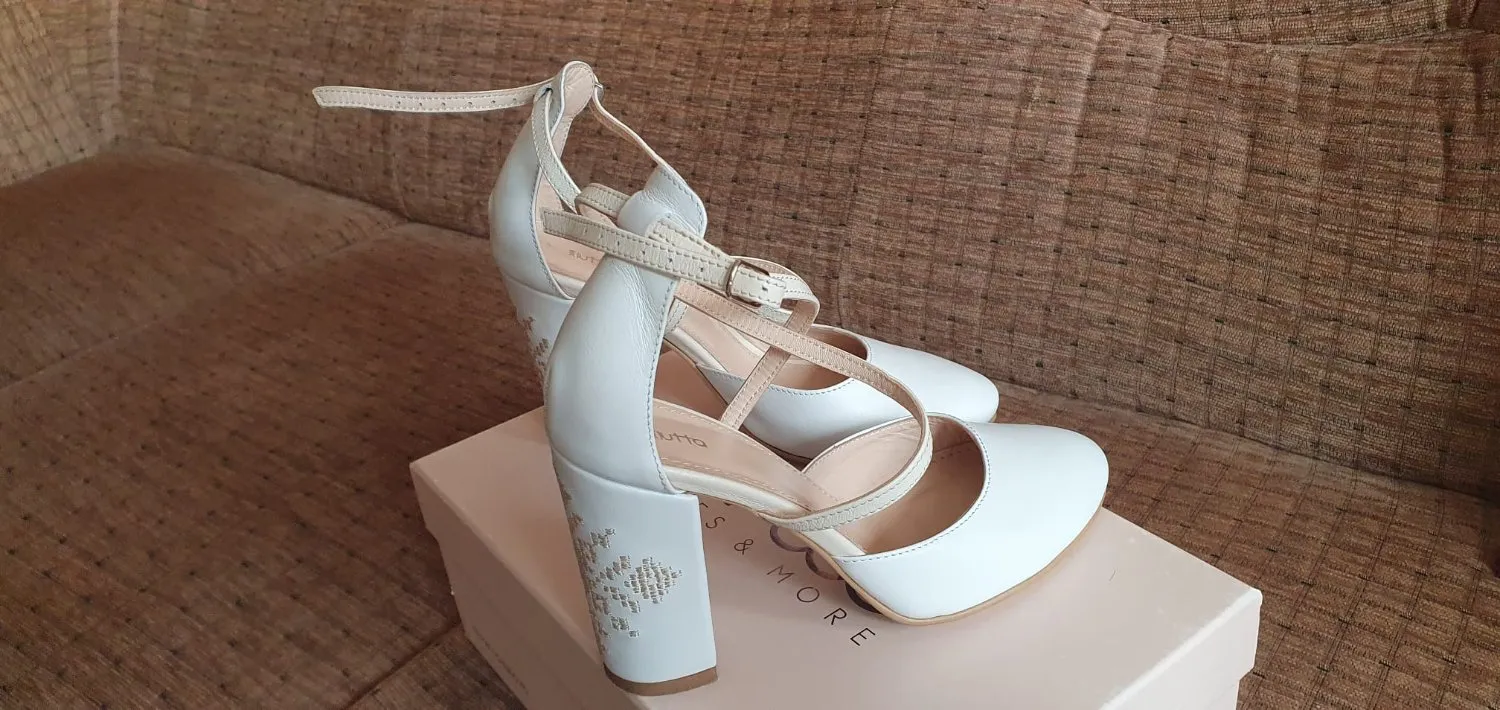 Pantofi cu toc înalt IUTTA EU 35 | Alb, Piele naturală - Image 5