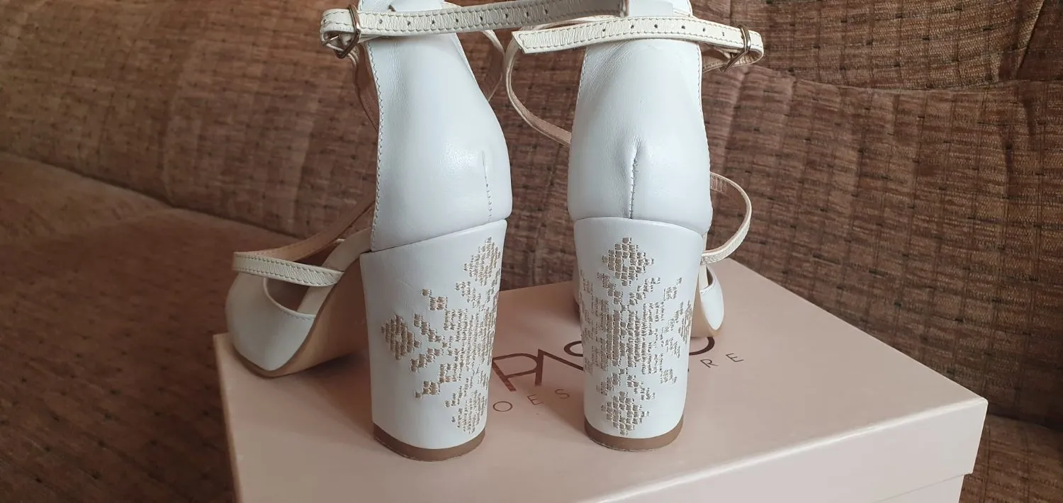 Pantofi cu toc înalt IUTTA EU 35 | Alb, Piele naturală - Image 4