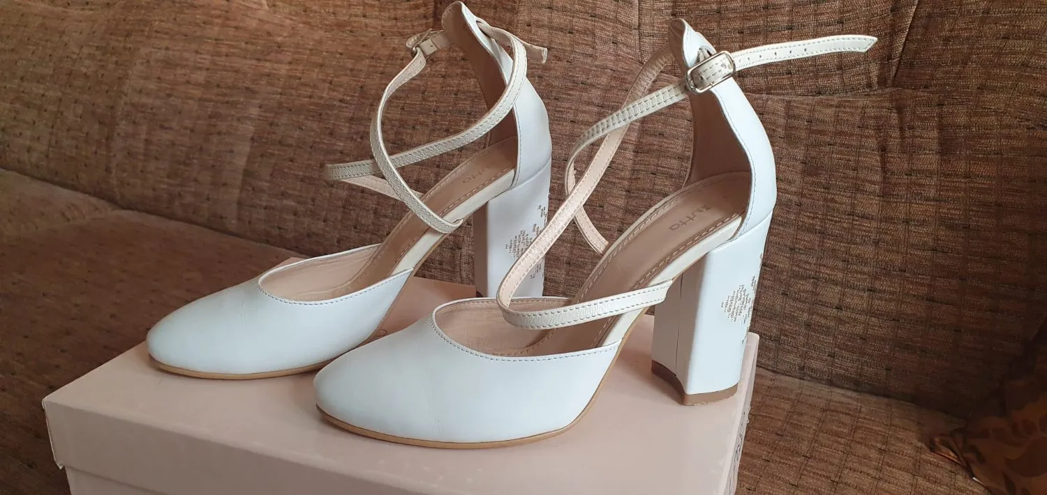 Pantofi cu toc înalt IUTTA EU 35 | Alb, Piele naturală - Image 2