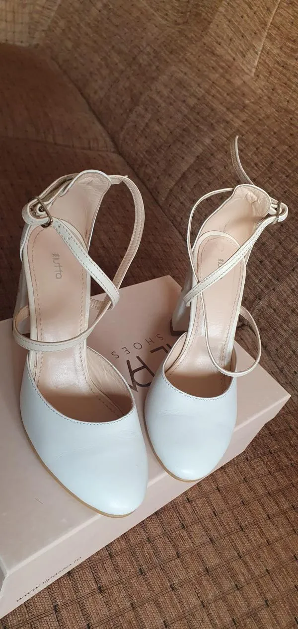 Pantofi cu toc înalt IUTTA EU 35 | Alb, Piele naturală - Image 3
