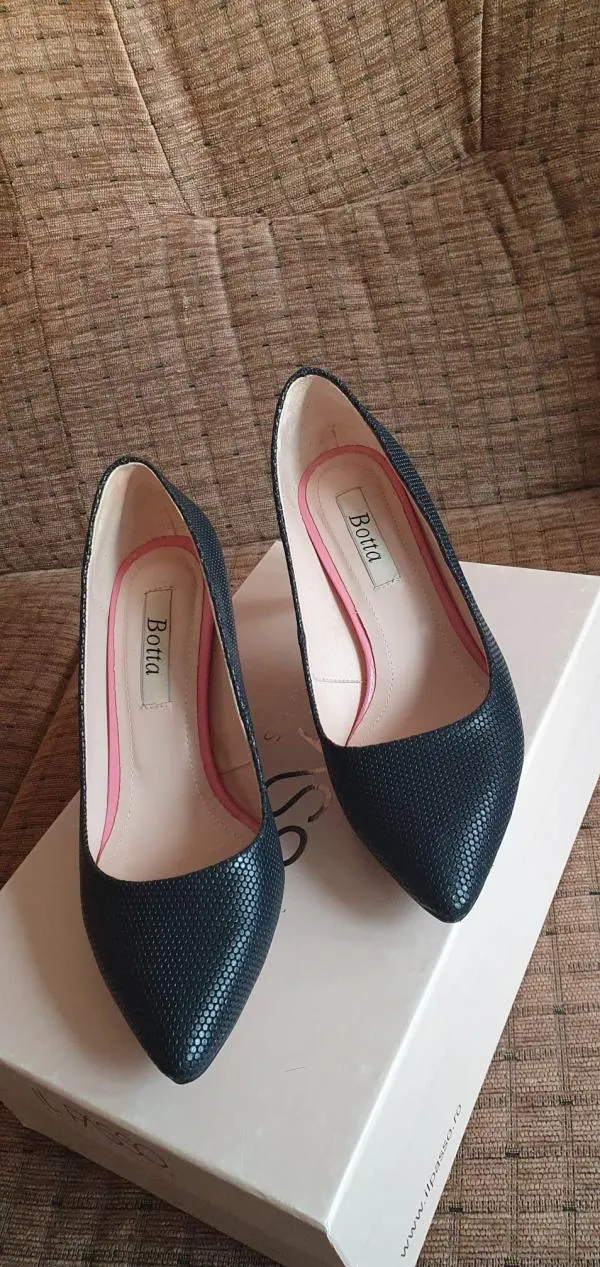 Pantofi cu toc mic BOTTA EU 35 | Bleumarin, Monocrom, Piele naturală - Image 3