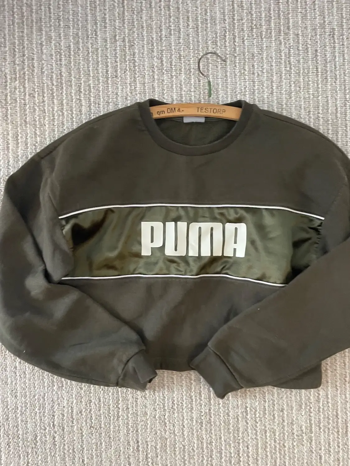 Bluză sport Puma M | Khaki, Logo, Satinat - Image 10