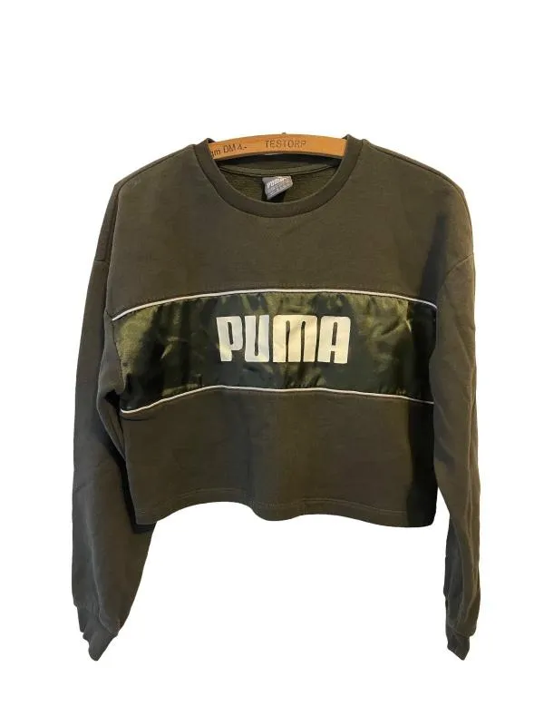 Bluză sport Puma M | Khaki, Logo, Satinat