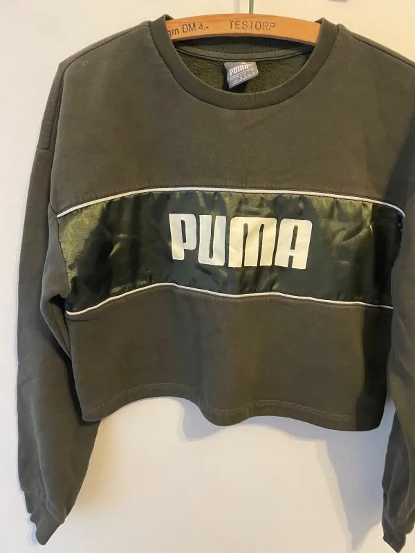 Bluză sport Puma M | Khaki, Logo, Satinat - Image 3