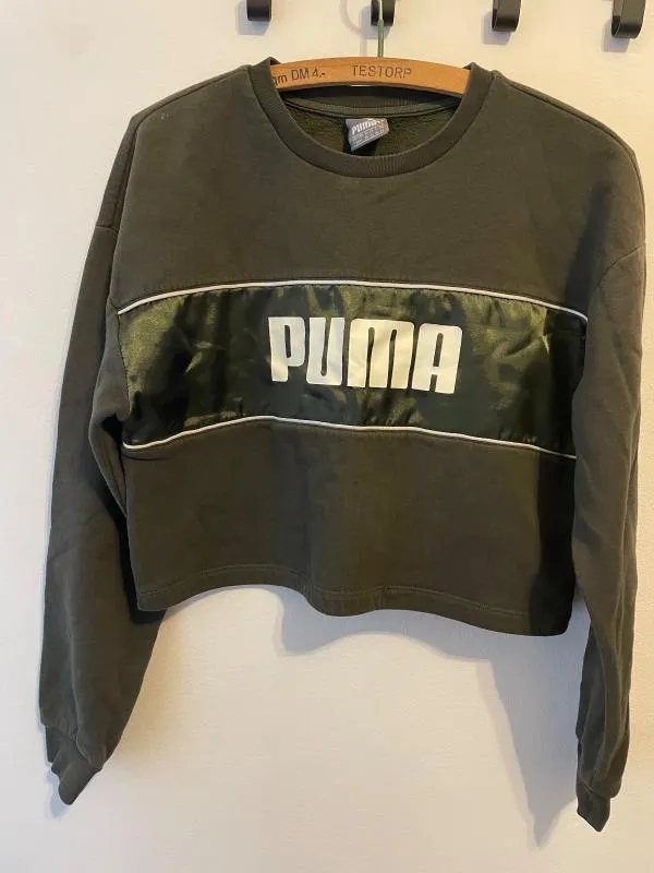 Bluză sport Puma M | Khaki, Logo, Satinat - Image 4