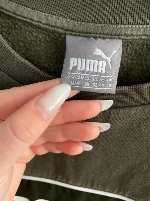 Bluză sport Puma M | Khaki, Logo, Satinat - Image 7