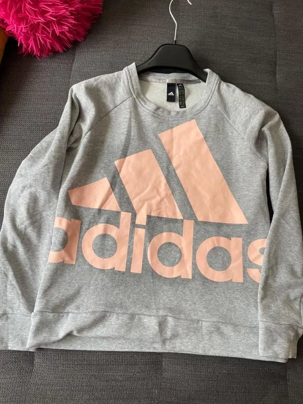 Bluză sport adidas M | Argintiu, Logo - Image 4