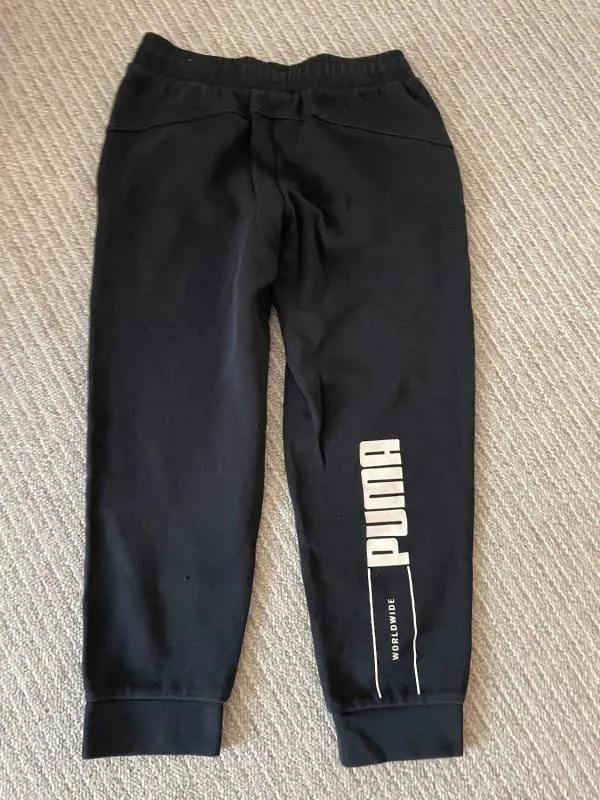 Pantaloni sport Puma XS | Negru, Logo, Bumbac - Image 4