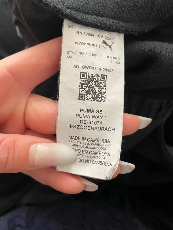 Pantaloni sport Puma XS | Negru, Logo, Bumbac - Image 9