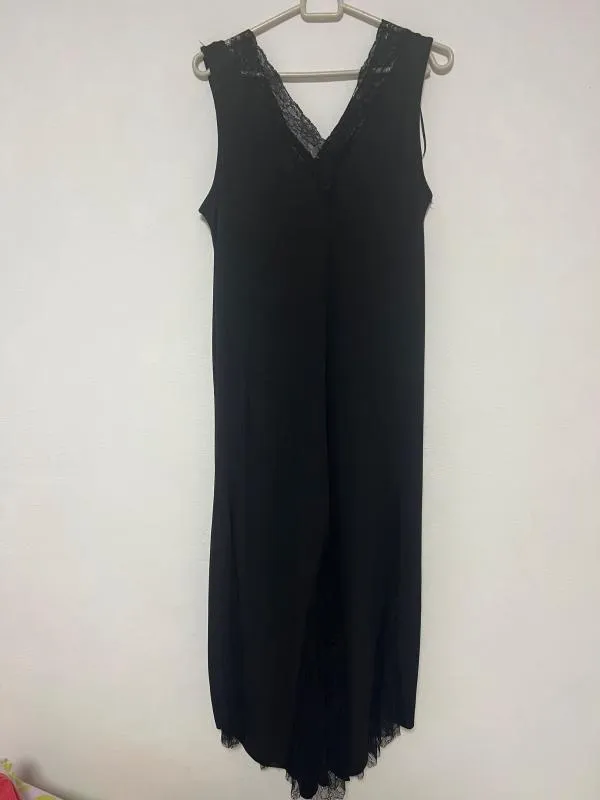 Rochie de seară Zara S | Negru, Maxi, Fără mâneci, Broderie - Image 2