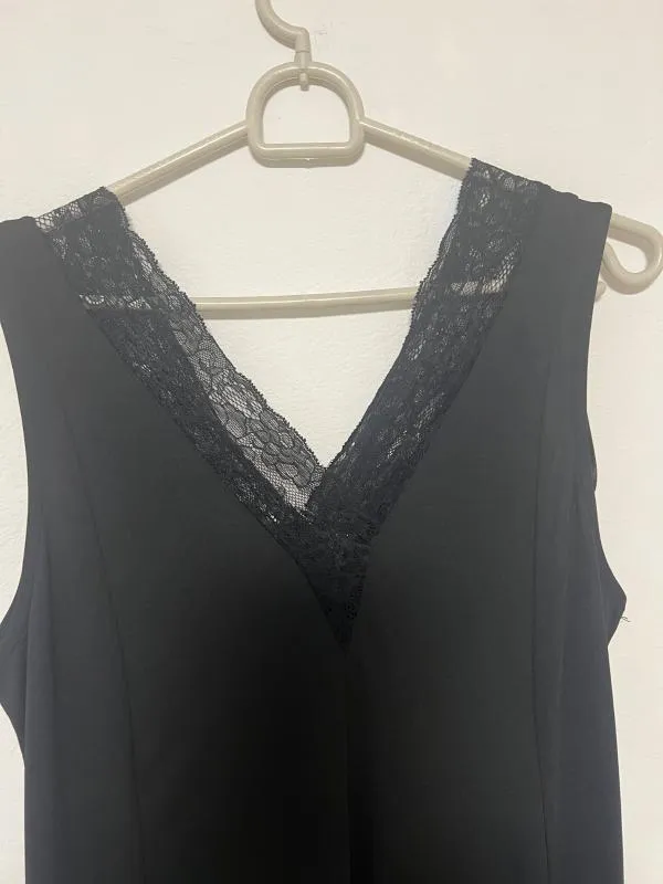 Rochie de seară Zara S | Negru, Maxi, Fără mâneci, Broderie - Image 4