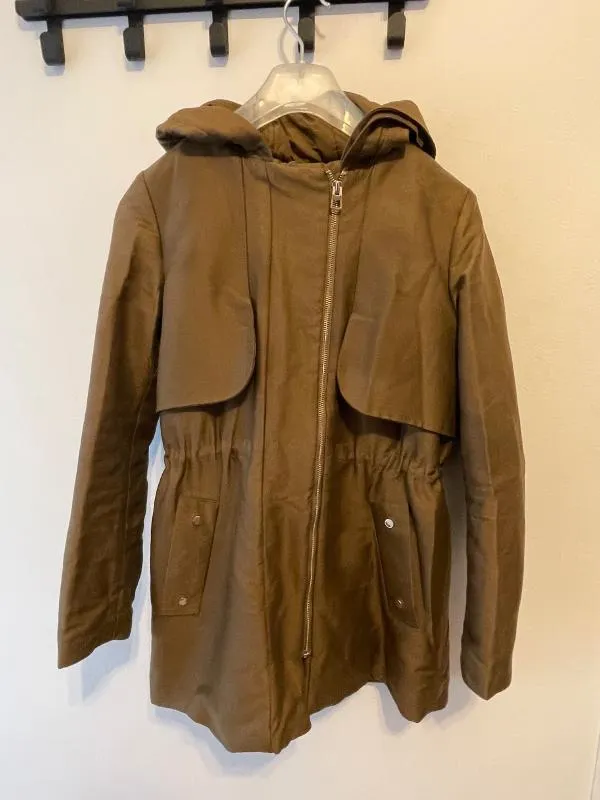 Geacă parka Mango S | Khaki, Cu glugă - Image 4