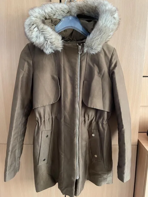 Geacă parka Mango S | Khaki, Cu glugă - Image 11