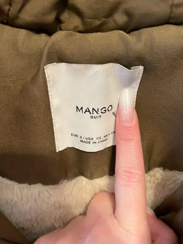 Geacă parka Mango S | Khaki, Cu glugă - Image 7