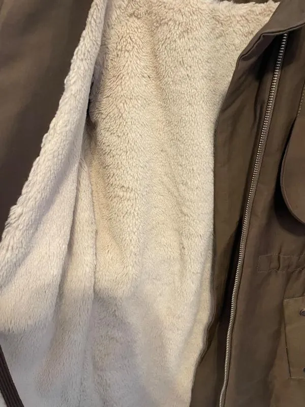Geacă parka Mango S | Khaki, Cu glugă - Image 8