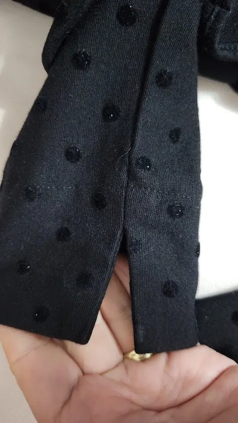 Rochie de seară Myrine S | Negru, Midi, Mânecă trei sferturi, Buline & Imprimeuri mici - Image 10
