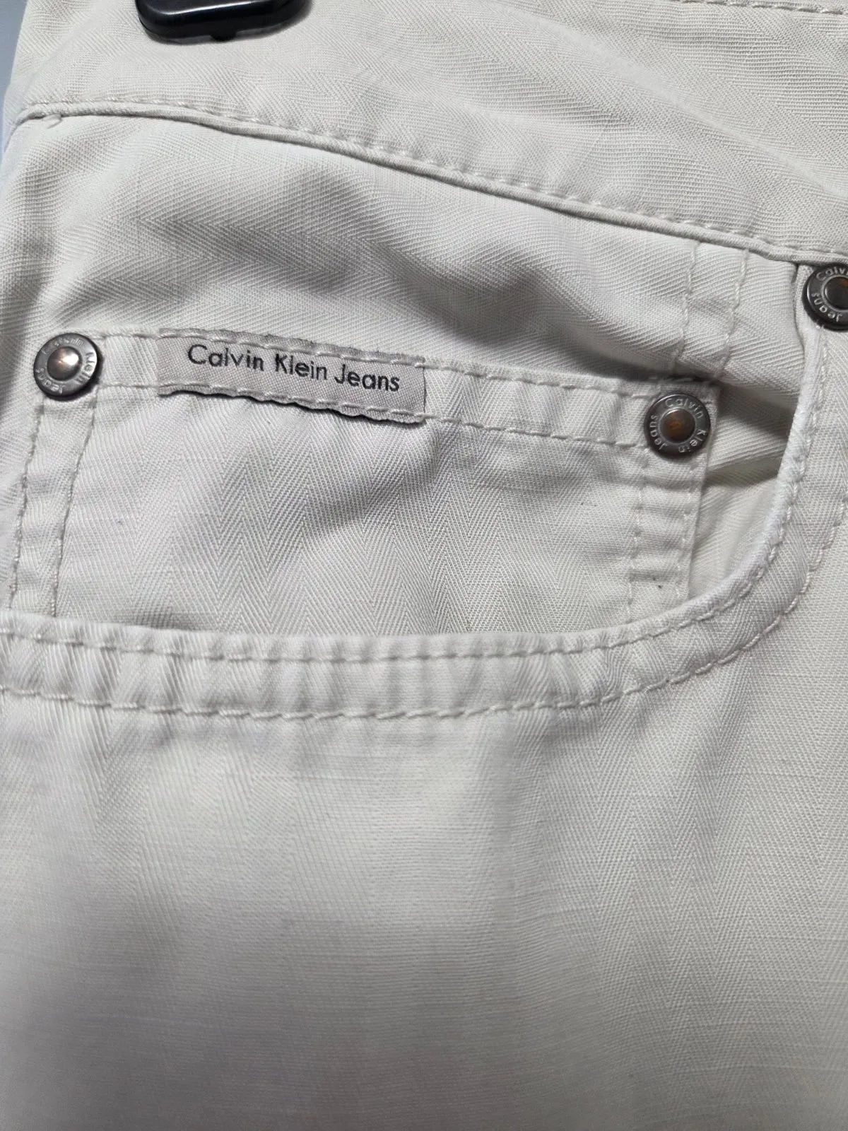 Blugi Calvin Klein M | Bej, Talie medie, Straight (Drepți) fit - Image 3