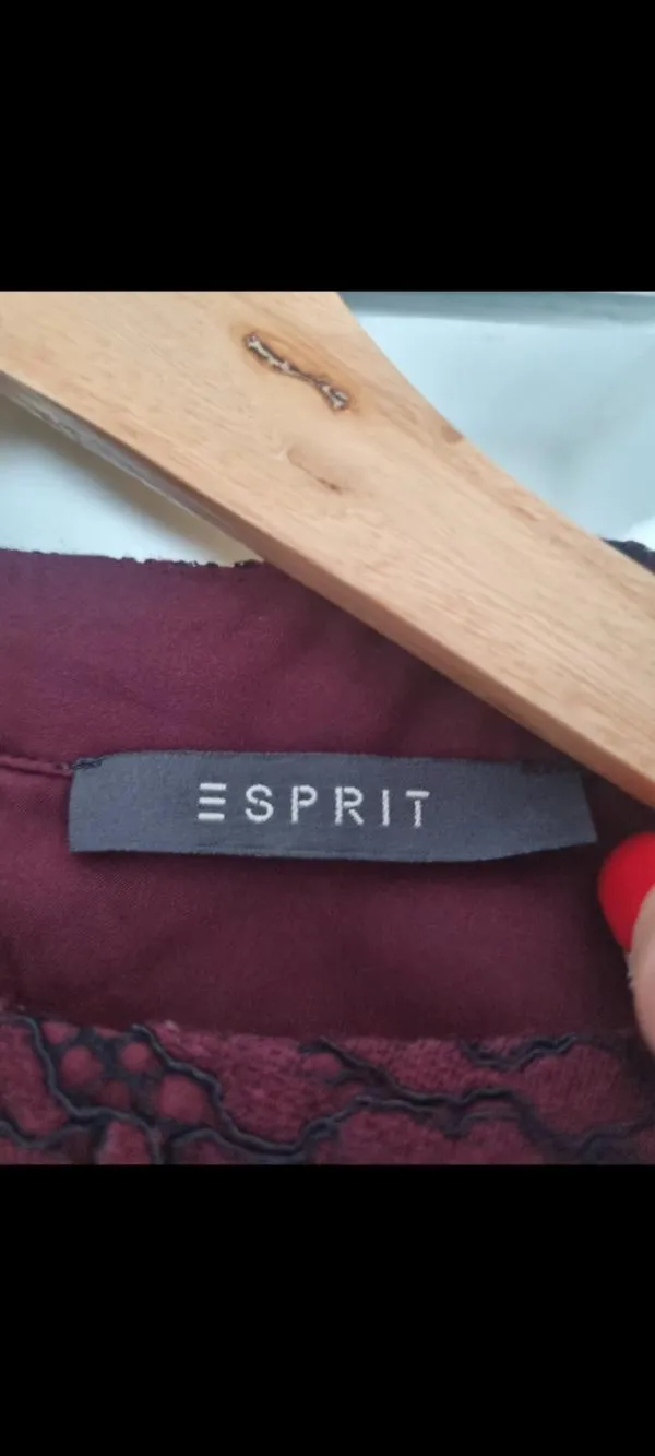 Rochie de seară Esprit S | Burgundy, Midi, Fără mâneci, Floral & Tropical, Dantelă - Image 6