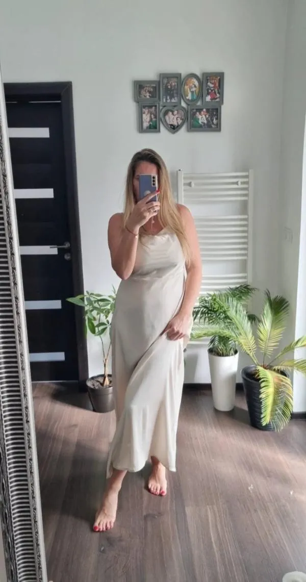Rochie de vară VILA EU 44 | Crem, Maxi, Bretele subțiri - Image 4