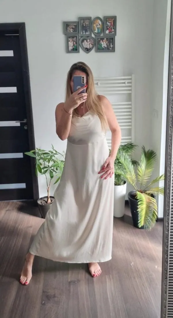 Rochie de vară VILA EU 44 | Crem, Maxi, Bretele subțiri - Image 5