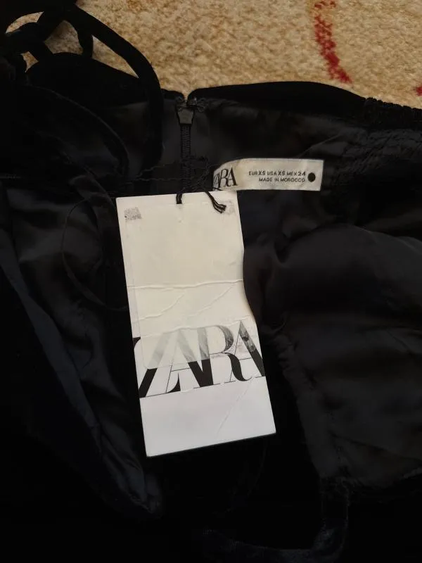 Rochie de seară Zara XS | Negru, Mini, Bretele după gât, Drapat - Image 8