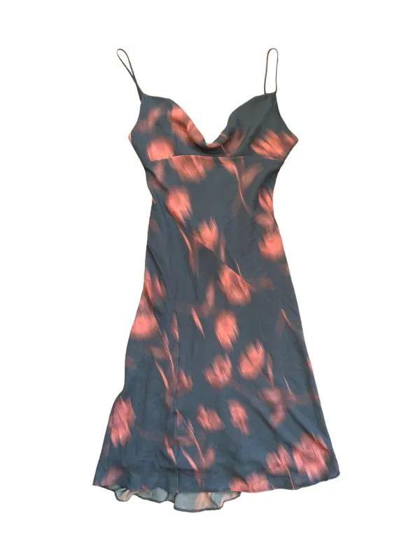 Rochie de vară Zara S | Albastru, Midi, Bretele subțiri, Floral & Tropical, Poliester