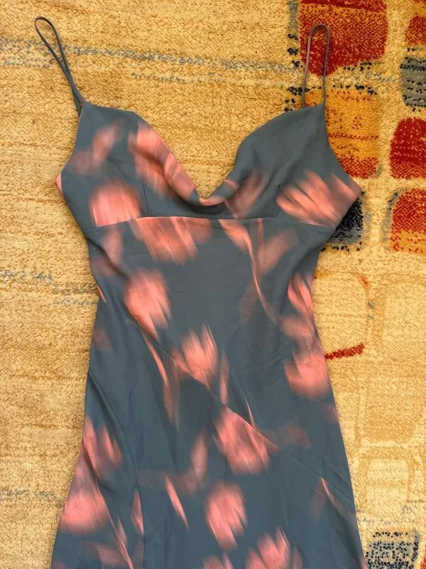 Rochie de vară Zara S | Albastru, Midi, Bretele subțiri, Floral & Tropical, Poliester - Image 2