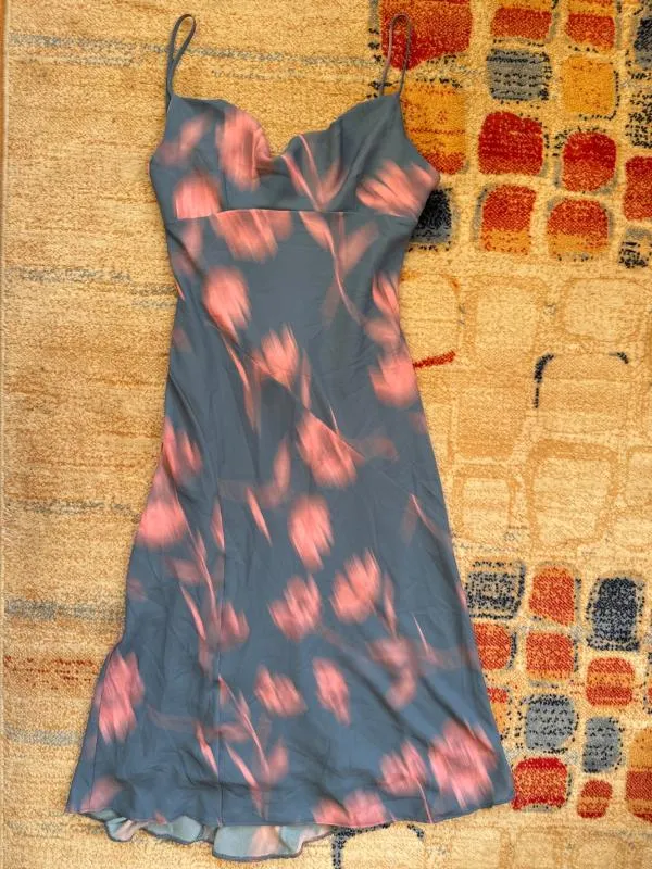 Rochie de vară Zara S | Albastru, Midi, Bretele subțiri, Floral & Tropical, Poliester - Image 3