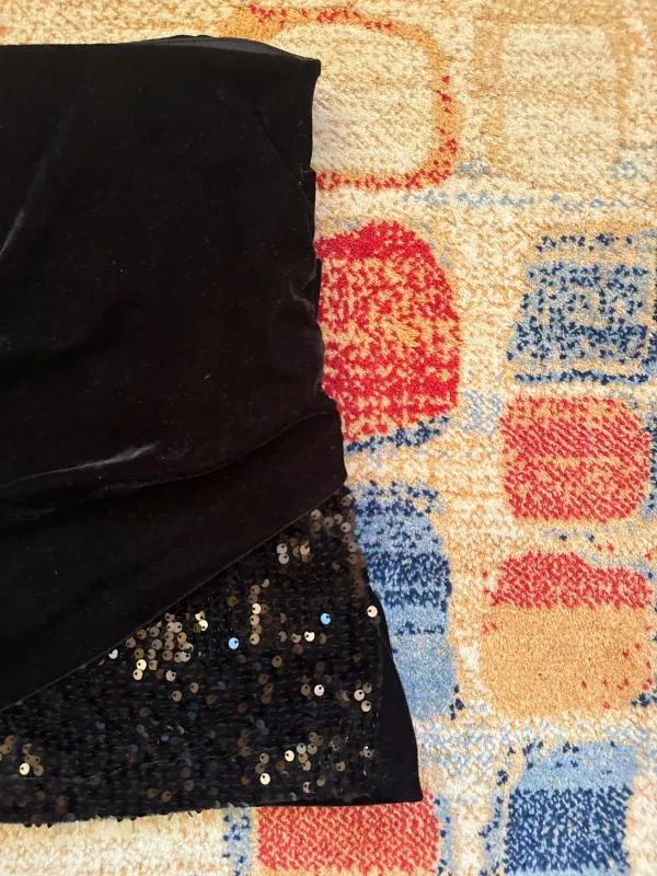 Fustă asimetrică Zara S | Negru, Mini, Asimetrică fit, Abstract & Color Block, Paiete - Image 3