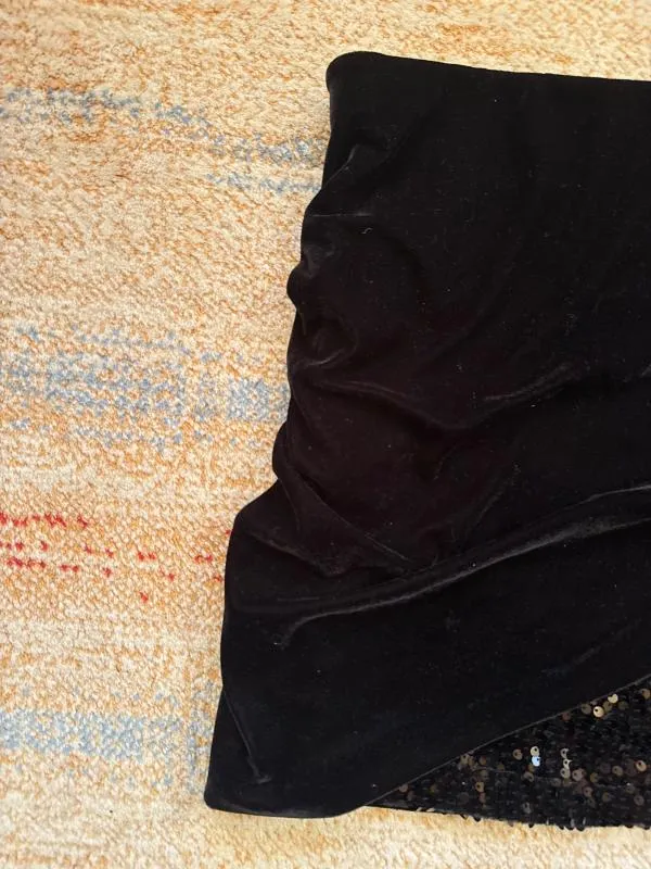 Fustă asimetrică Zara S | Negru, Mini, Asimetrică fit, Abstract & Color Block, Paiete - Image 4