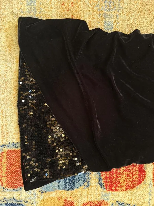 Fustă asimetrică Zara S | Negru, Mini, Asimetrică fit, Abstract & Color Block, Paiete - Image 5
