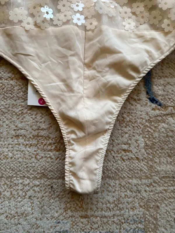 Body Zara S | Bej, Normal, Bretele subțiri, Floral & Tropical, Paiete - Image 11