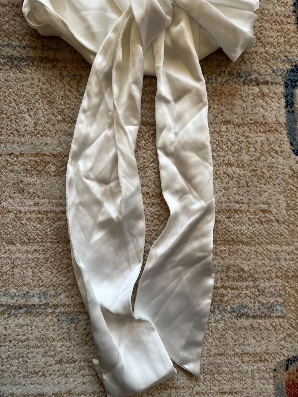 Top cropped Zara S | Alb, Cropped (Scurt), Fără mâneci, Satinat - Image 11
