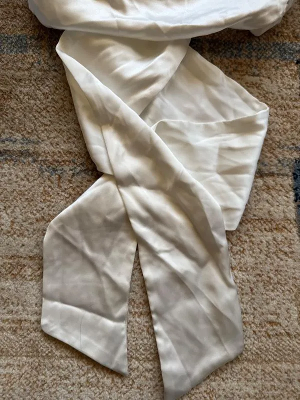 Top cropped Zara S | Alb, Cropped (Scurt), Fără mâneci, Satinat - Image 9