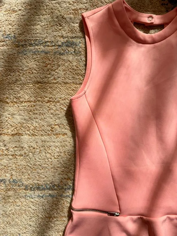 Rochie de vară Zara S | Roz, Mini, Fără mâneci, Cu decupaje - Image 4