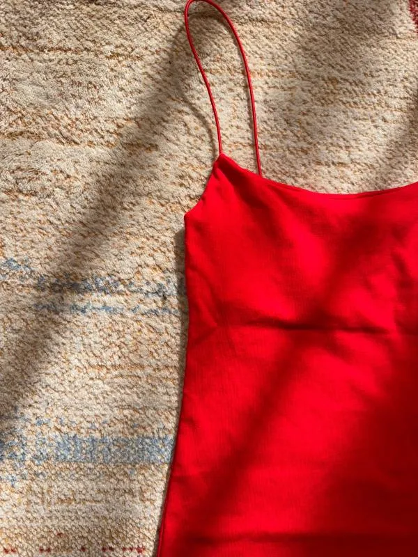 Rochie de vară Zara S | Roșu, Mini, Bretele subțiri - Image 3